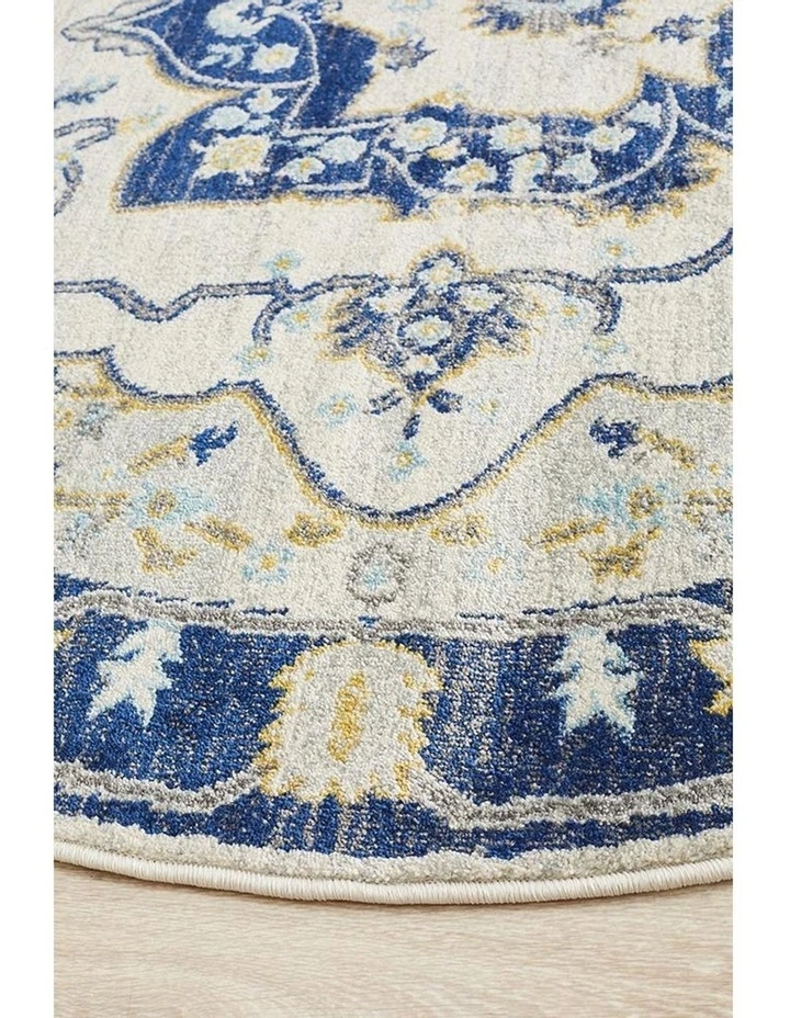 Rug Culture Babylon 201 Navy Round Rug 1 Rug Culture Babylon 201 Navy Round Rug