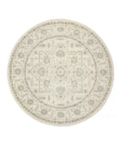 Rug Culture Evoke Winter White Transitional Round Rug