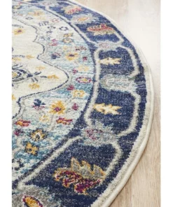 Rug Culture Babylon 201 Blue Round Rug -Home Decor Shop 798115510 3 720x928