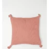 Vue Melaky Knitted With Tassels Cushion Pink Clay