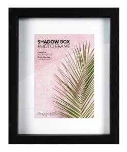 Cooper & Co Set of 2 20x25cm mat to 13x18cm Set of 2 Black Shadow Box Wooden Photo Frame