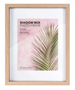 Cooper & Co Set of 2 28x36cm mat to 20x25cm Set of 2 Oak Shadow Box Wooden Photo Frame