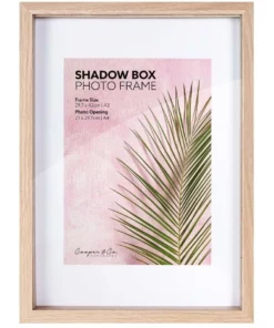 Cooper & Co Set of 2 A3 mat to A4 Oak Shadow Box Wooden Photo Frame