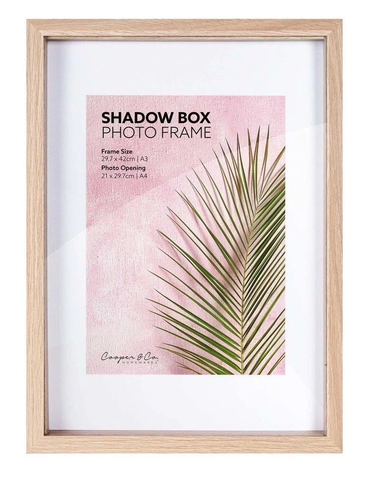 Cooper & Co Set of 2 A3 mat to A4 Oak Shadow Box Wooden Photo Frame 1 Cooper & Co Set of 2 A3 mat to A4 Oak Shadow Box Wooden Photo Frame