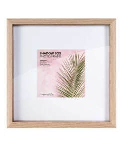 Cooper & Co Set of 2 30x30cm mat to 15x15cm Set of 2 Oak Shadow Box Wooden Photo Frame