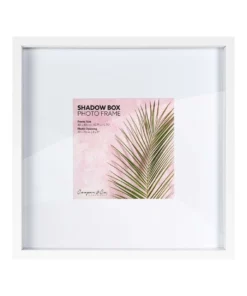 Cooper & Co Set of 2 40x40cm mat to 20x20cm Set of 2 White Shadow Box Wooden Photo Frame
