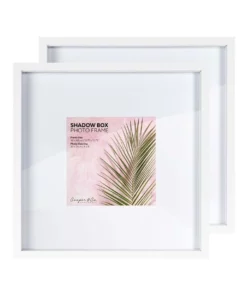 Cooper & Co Set of 2 40x40cm mat to 20x20cm Set of 2 White Shadow Box Wooden Photo Frame -Home Decor Shop 803748250 3 720x928