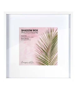 Cooper & Co Set of 1 50x50cm mat to 30x30cm White Shadow Box Wooden Photo Frame