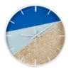 Cooper & Co 30cm Blue/Rattan Cayman Silent Movement Round Wall Clock
