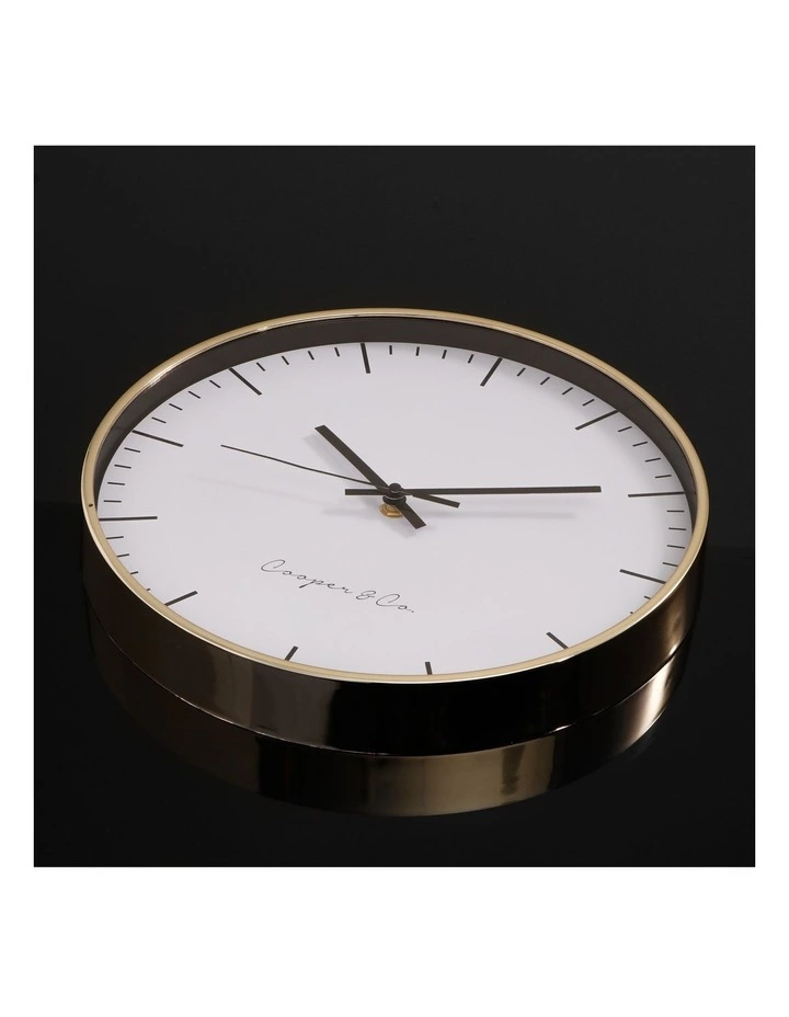 Cooper & Co 30cm Gold Nelson Silent Movement Round Wall Clock 3 Cooper & Co 30cm Gold Nelson Silent Movement Round Wall Clock - Image 3