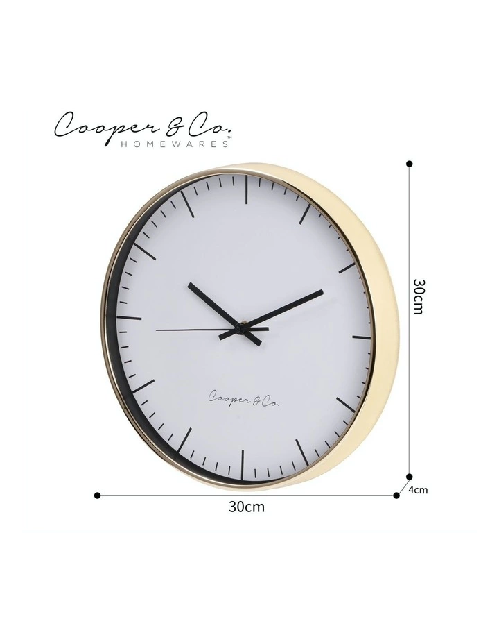 Cooper & Co 30cm Gold Nelson Silent Movement Round Wall Clock 7 Cooper & Co 30cm Gold Nelson Silent Movement Round Wall Clock - Image 7