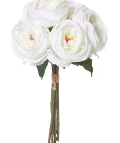 Rogue Columbian Rose Bouquet 37cm Flower Arrangement White
