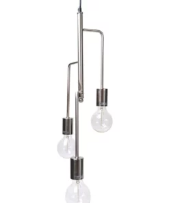 Lexi Lighting Rohan 3 Tubular Suspension Pendant Light Satin Chrome