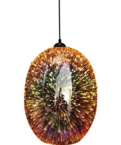 Lexi Lighting Moravian Glass Oval Pendant Light Copper