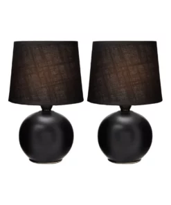 Lexi Lighting Louis Ceramic Modern Round Table Lamp Set Of 2