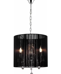 Lexi Lighting Paris Crystal Chandelier Pendant Light Black