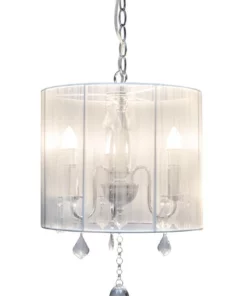 Lexi Lighting Paris Crystal Chandelier Pendant Light White