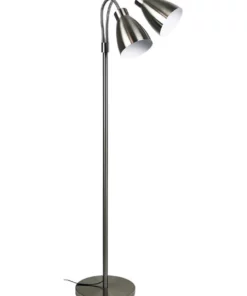 Oriel Lighting Retro Twin Floor Lamp Brushed Chrome