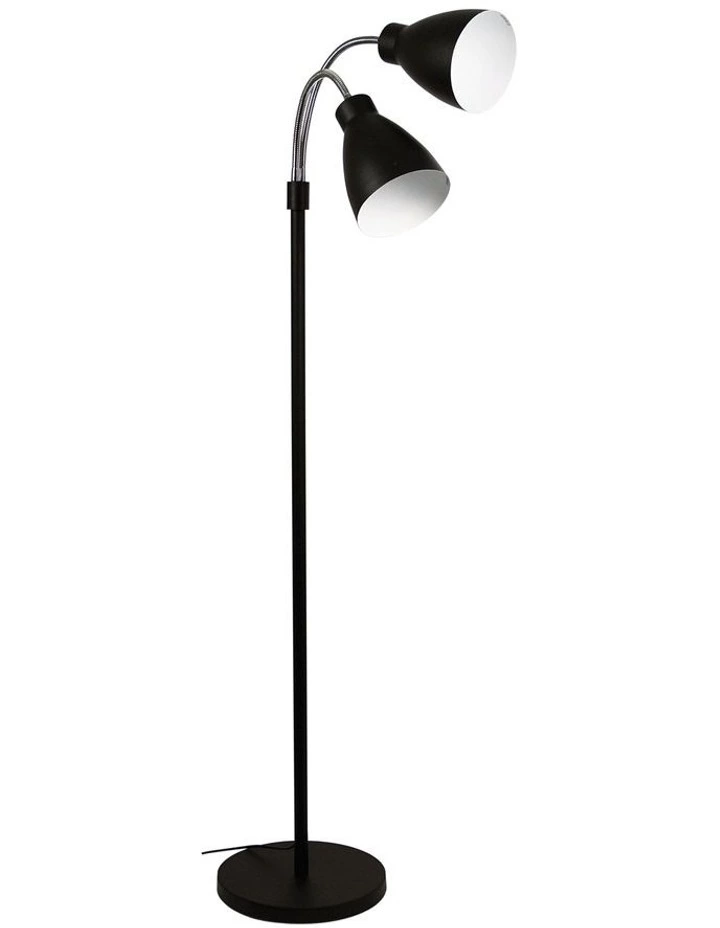 Oriel Lighting Retro Twin Floor Lamp Matt Black 1 Oriel Lighting Retro Twin Floor Lamp Matt Black