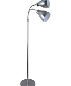 Oriel Lighting Retro Twin Floor Lamp Bright Chrome