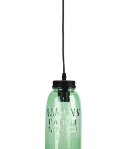 Oriel Lighting Mason Vintage Jar Pendant Green