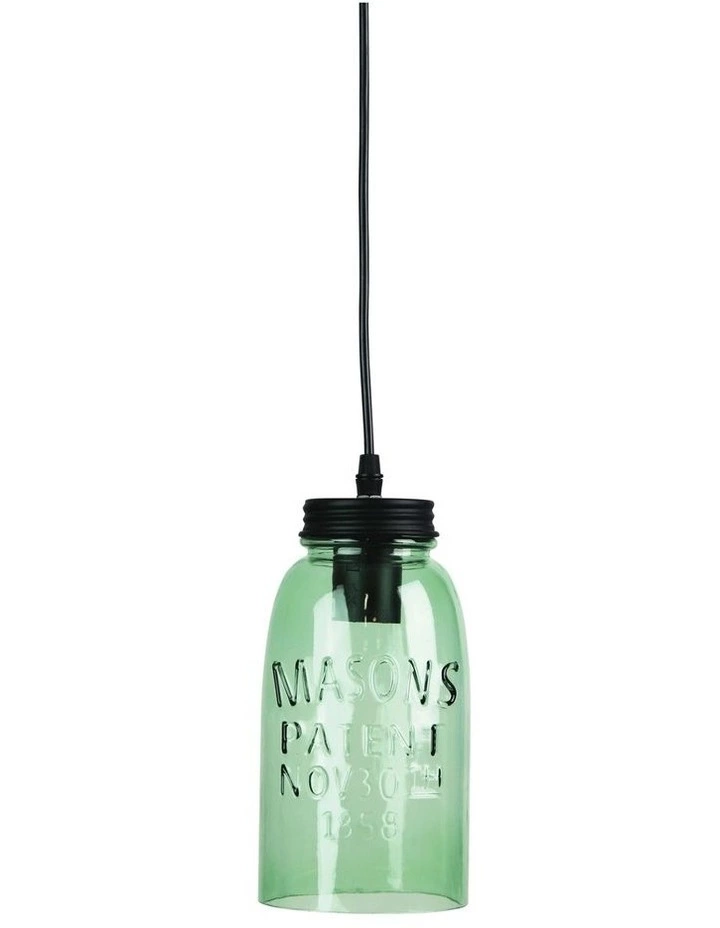 Oriel Lighting Mason Vintage Jar Pendant Green 1 Oriel Lighting Mason Vintage Jar Pendant Green