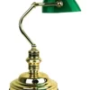 Oriel Lighting Banker's Touch Table Lamp Brass/ Dark Green