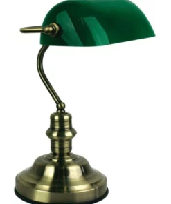 Oriel Lighting Banker's Table Lamp(Switched) Antique Brass