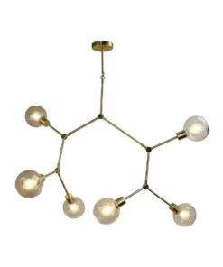 Oriel Lighting Padua Contemporary Clear Glass Pendant Light Satin Brass