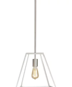 Oriel Lighting Southport.30 Single Urban Retro 30cm Pendant Light Brushed Chrome