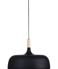 Oriel Lighting Malt 48cm Scandustrial Designed Pendant Black