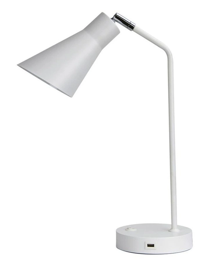 Oriel Lighting Thor Desk Lamp with USB White 1 Oriel Lighting Thor Desk Lamp with USB White
