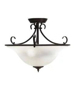 Oriel Lighting Gaston 3 Light Semi-Flush Fitting Pendant Light in Bronze