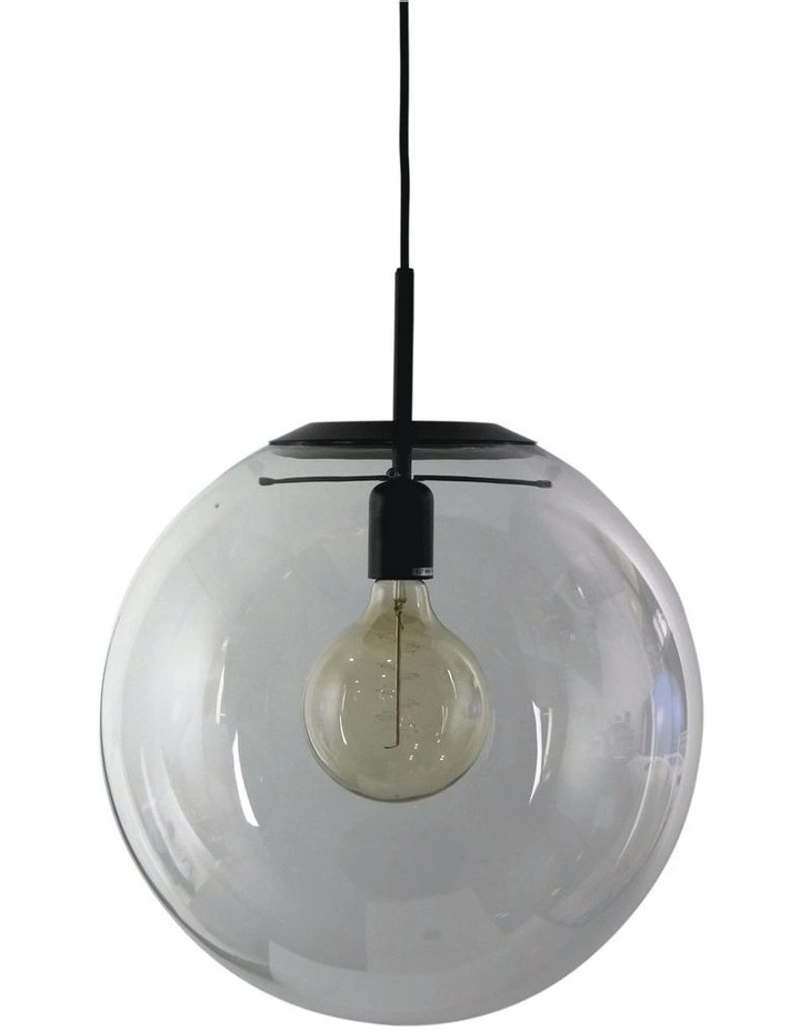 Oriel Lighting Newton Contemporary Clear Glass Pendant Light 40cm Black 1 Oriel Lighting Newton Contemporary Clear Glass Pendant Light 40cm Black