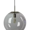 Oriel Lighting Newton Contemporary Clear Glass Pendant Light 40cm Brass