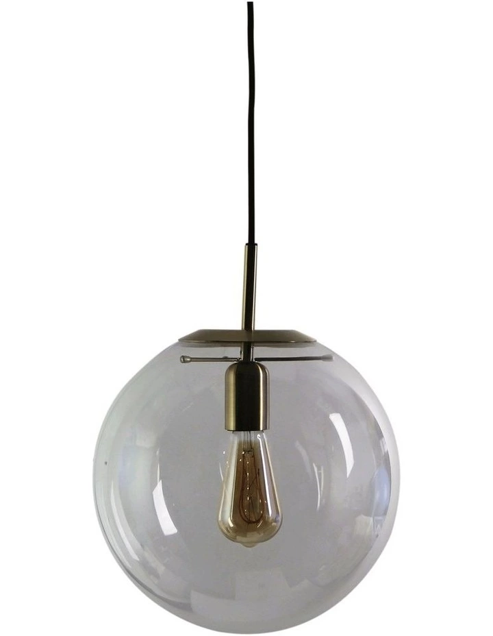 Oriel Lighting Newton Contemporary Clear Glass Pendant Light 30cm Brass 1 Oriel Lighting Newton Contemporary Clear Glass Pendant Light 30cm Brass