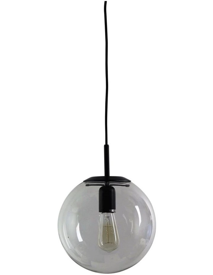 Oriel Lighting Newton Contemporary Clear Glass Pendant Light 25cm Black 1 Oriel Lighting Newton Contemporary Clear Glass Pendant Light 25cm Black