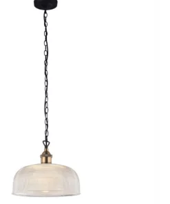 Oriel Lighting Maison 27 Halophane Glass Pendant Light Clear