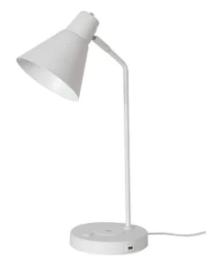 Oriel Lighting Targa Desk Lamp with USB and Wireless Charging White
