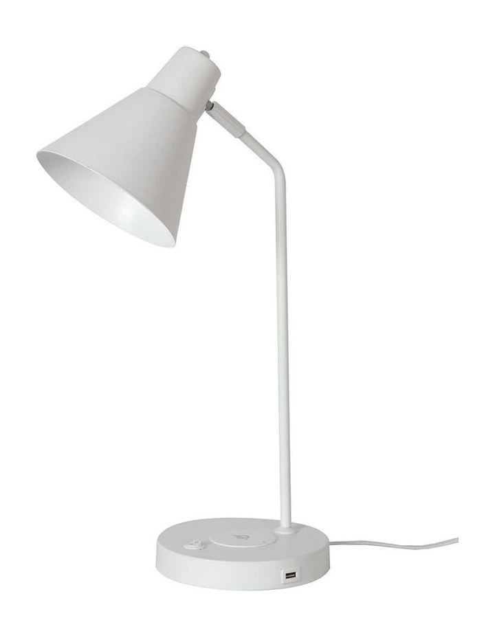 Oriel Lighting Targa Desk Lamp with USB and Wireless Charging White 1 Oriel Lighting Targa Desk Lamp with USB and Wireless Charging White