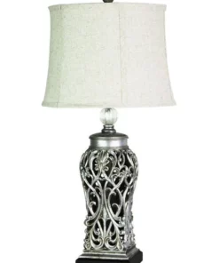 Oriel Lighting Dorne Classic table lamp Antique Silver
