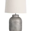 Oriel Lighting Palma Beaten Silver Table Lamp