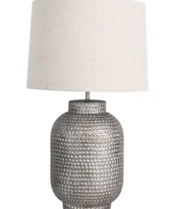 Oriel Lighting Palma Beaten Silver Table Lamp