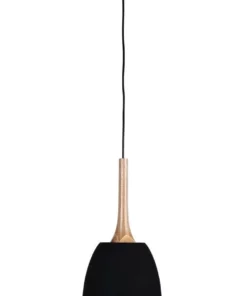 Oriel Lighting Malt 22cm Scandustrial Designed Pendant Black