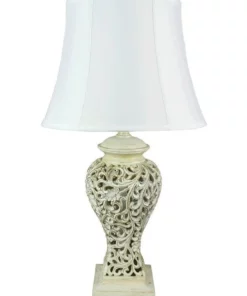 Oriel Lighting Devana Floral Cut Complete Table Lamp