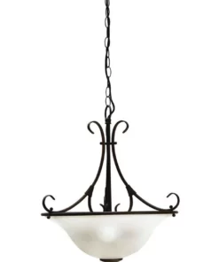 Oriel Lighting Gaston 3 Light Single Pendant Light in Bronze