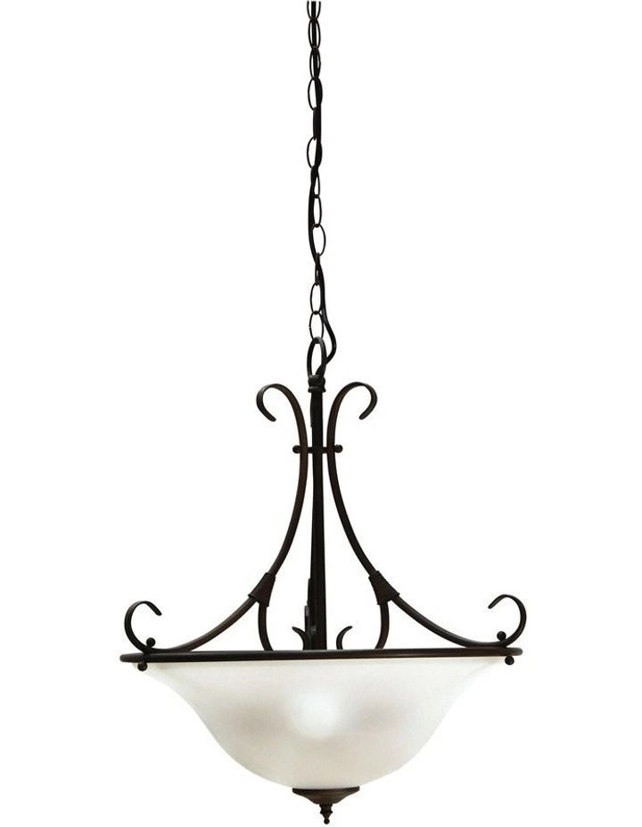 Oriel Lighting Gaston 3 Light Single Pendant Light in Bronze 1 Oriel Lighting Gaston 3 Light Single Pendant Light in Bronze