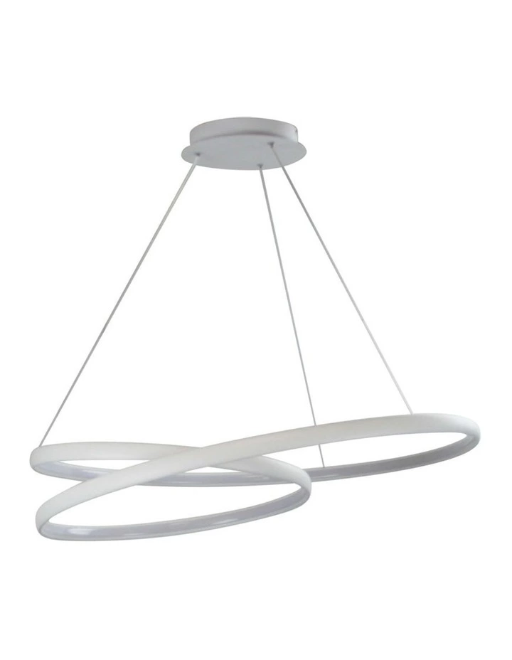 Oriel Lighting Infinity 80cm Led Spiral Pendant White 1 Oriel Lighting Infinity 80cm Led Spiral Pendant White