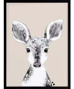 Urban Road Doe A Deer Print Black Frame