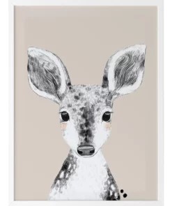 Urban Road Doe A Deer Print White Frame
